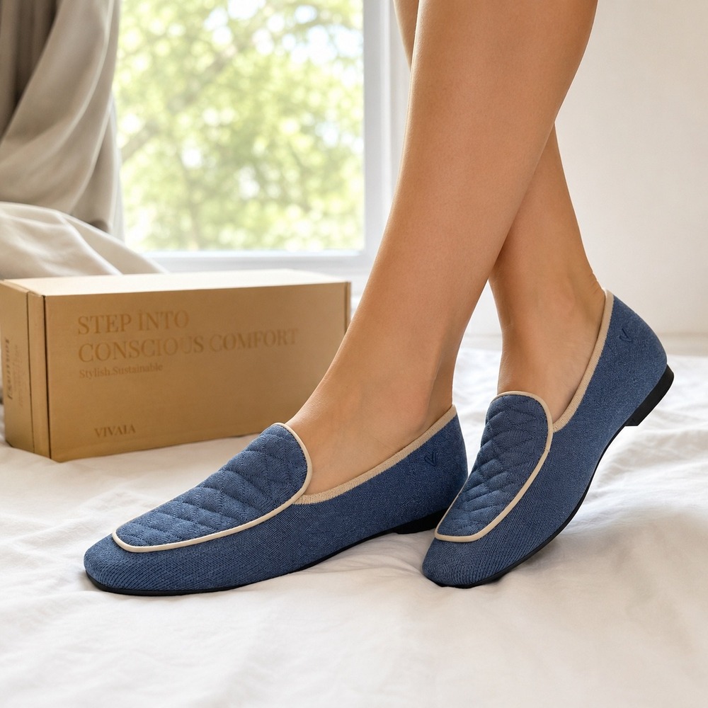 VIVAIA Denim Blue Knit‎ Loafers - Size EU 40 / US 9 / NWT
